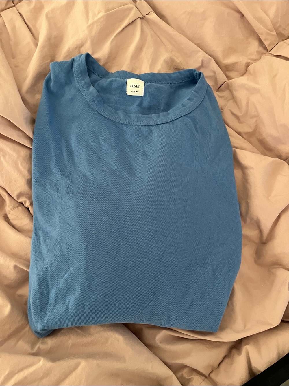 LESET Blue Long Sleeve Margo Tee